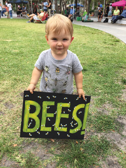 future beekeeper advocating for bee research at the March for Science even in Fort Lauderdale, FL